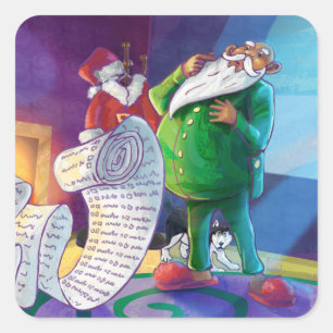 Adesivo Quadrado Verifique duas vezes Papais noeis