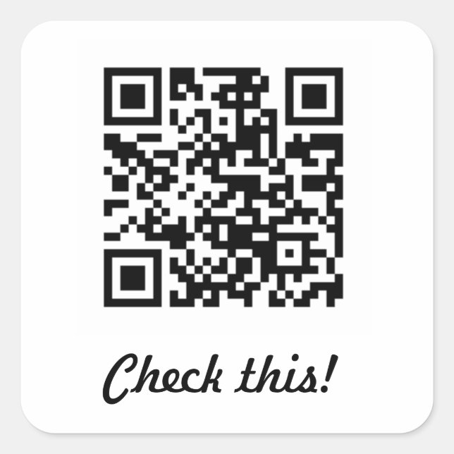 Adesivo Quadrado Verifique este código de QR (Frente)