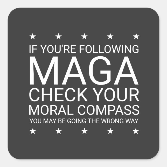 Adesivo Quadrado Verifique o seu Compass Moral (Frente)