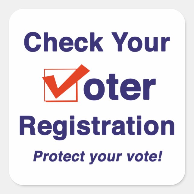 Adesivo Quadrado Verifique o seu registro eleitoral de 2024 (Frente)