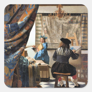 Adesivo Quadrado Vermeer - A Arte da Pintura