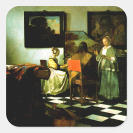 Adesivo Quadrado Vermeer: O concerto,