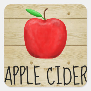 Adesivo Quadrado Vermelho Apple da sidra de maçã