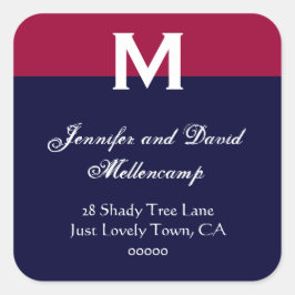 Adesivo Quadrado Vermelho, Azul Branco Simples e Elegante