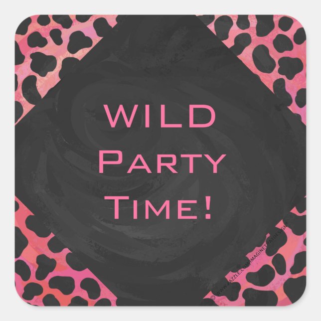 Adesivo Quadrado Vermelho e preto Dalmático Monograma (Frente)