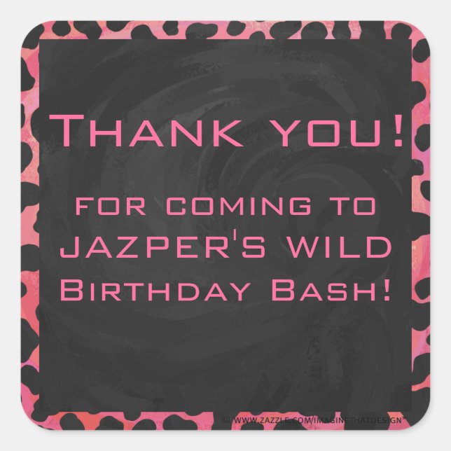 Adesivo Quadrado Vermelho e preto Dalmático Monograma (Frente)