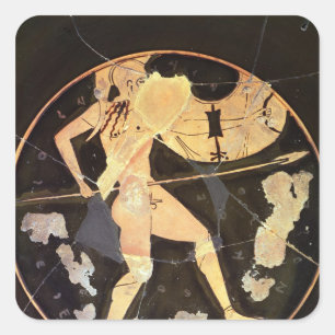 Adesivo Quadrado Vermelho-figura ateniense kylix