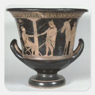 Adesivo Quadrado Vermelho-figura krater do sótão do kalyx