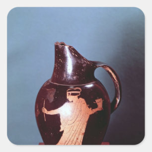 Adesivo Quadrado Vermelho-figura oinochoe do sótão