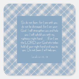 Adesivo Quadrado Versículo da Bíblia Personalizável Isaías 41:10, 1