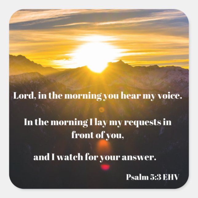 Adesivo Quadrado Verso da Bíblia de Calmagem do Salm 5 (Frente)