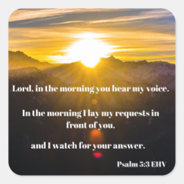 Adesivo Quadrado Verso da Bíblia de Calmagem do Salm 5