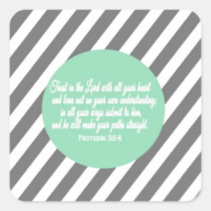 Adesivo Quadrado Verso religioso da bíblia do estilo moderno do 3: