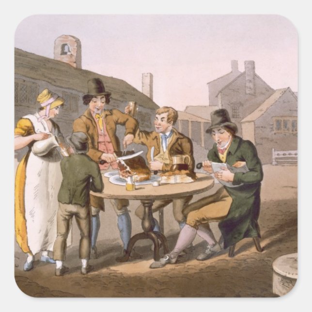 Adesivo Quadrado Véspera do Verão, do túmulo "Costume de Yorkshire" (Frente)