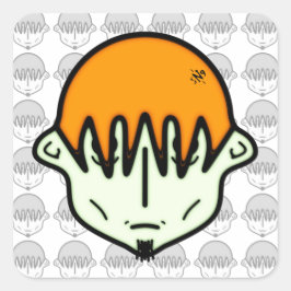 Adesivo Quadrado Vestido cara verde com cavanhaque v2