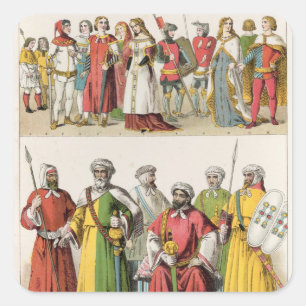 Adesivo Quadrado Vestido do espanhol e do Moorish