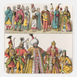 Adesivo Quadrado Vestido do Moorish e do turco