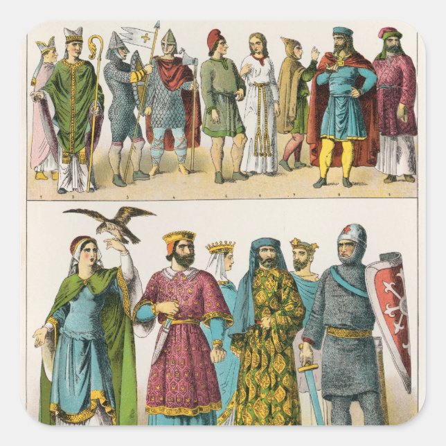 Adesivo Quadrado Vestido francês (Frente)