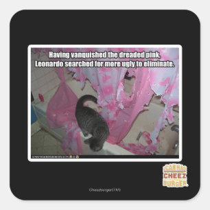 Adesivo Quadrado Vestido o pavoroso rosa