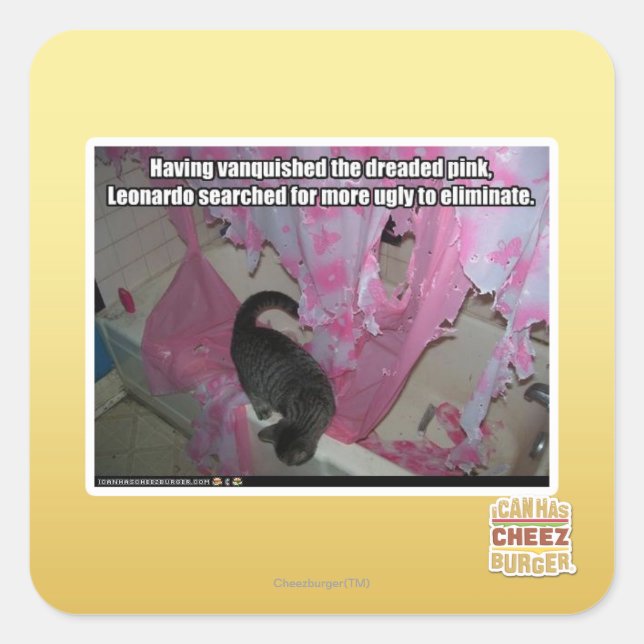 Adesivo Quadrado Vestido o pavoroso rosa (Frente)