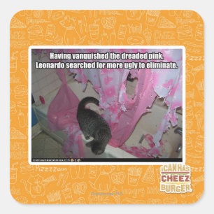 Adesivo Quadrado Vestido o pavoroso rosa