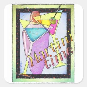 Adesivo Quadrado VESTIDOS - TEMPO MARTINI, Cocktails