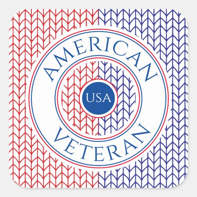 Adesivo Quadrado VETERAN AMERICAN VETERAN Large Square Stickers (Frente)