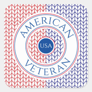 Adesivo Quadrado VETERAN AMERICAN VETERAN Large Square Stickers