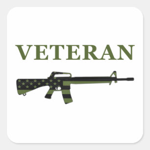 Adesivo Quadrado Veteran M16 Sticker Subduzido