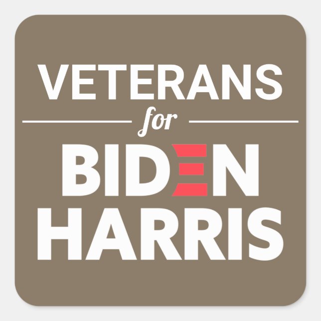 Adesivo Quadrado Veteranos para Biden Harris Texto Personalizado Br (Frente)