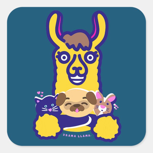 Adesivo Quadrado Veterinário Animal Que Adora Cão (Frente)