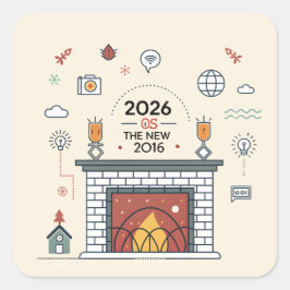 Adesivo Quadrado Vetor da Cultura Digital 2026 é o Novo 2016