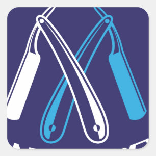 Adesivo Quadrado Vetor de Ícones de Compro de Barber