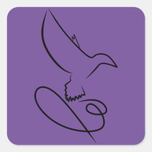 Adesivo Quadrado vetor do logotipo-ave-design-falcão