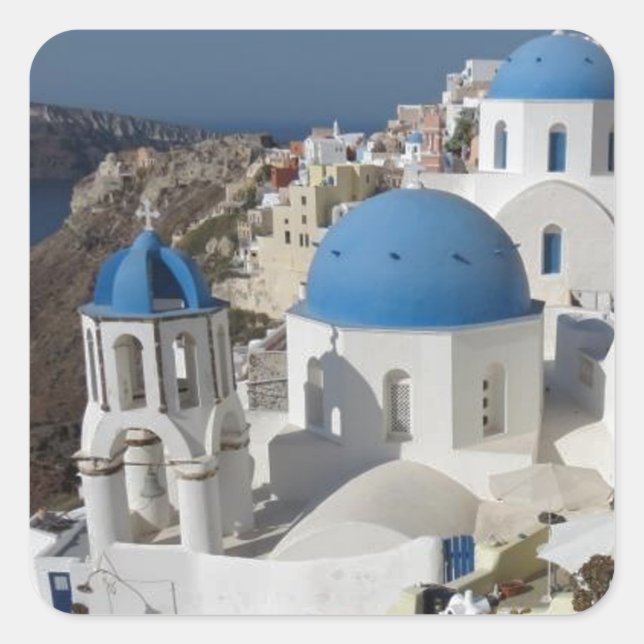 Adesivo Quadrado Viagem de Grécia do Mykonos (Frente)