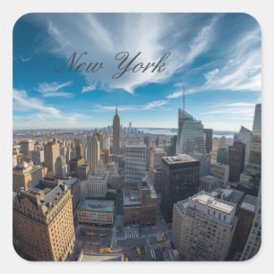 Adesivo Quadrado Viagem Panorâmica pela Cidade de Nova York