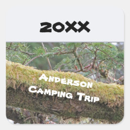 Adesivo Quadrado Viagem russa ao ar livre para acampamento familiar