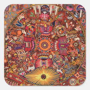 Adesivo Quadrado Viagem tribal maia mexicano de Boho da arte de