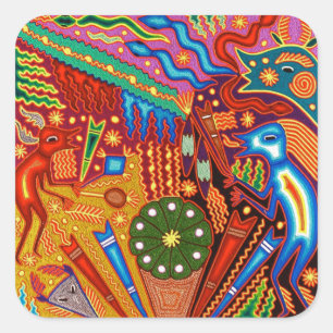 Adesivo Quadrado Viagem tribal maia mexicano de Boho da arte de