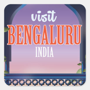 Adesivo Quadrado Viagens vintage da índia de Bengaluru