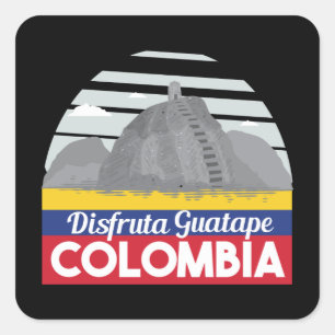 Adesivo Quadrado Viagens vintage de Guatape Colômbia