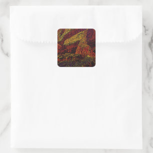 Adesivo Quadrado Viagens vintage Ocean Cliff Rock Landscape
