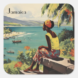 Adesivo Quadrado Viagens vintage Poster jamaicana