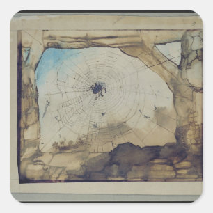 Adesivo Quadrado Vianden com uma Web de aranha