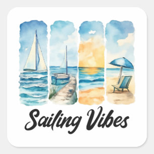 Adesivo Quadrado Víblias à vela - Sinta o oceano