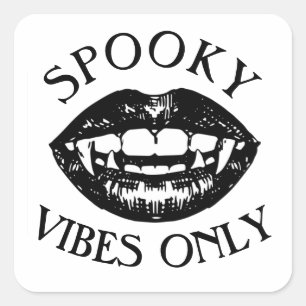 Adesivo Quadrado Víblias Spookes Apenas Presas de Vampiro do Hallow