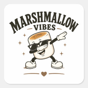 Adesivo Quadrado Vibrações de marshmallow