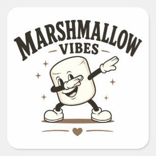 Adesivo Quadrado Vibrações de marshmallow