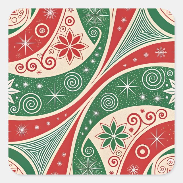 Adesivo Quadrado Vibrações de Natal (Frente)