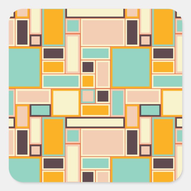 Adesivo Quadrado Vibrant abstract pattern with rectangles (Frente)